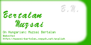 bertalan muzsai business card